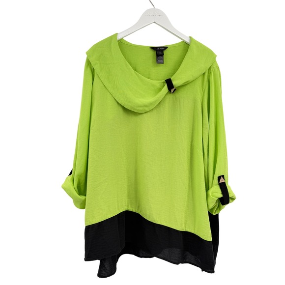 Ali Miles Tops - Ali Miles Womens 2X Cowl Neck Roll Tab Tunic Top lagenlook art to wear